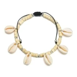 Muschel Fusskette Playita -Herz Schmuck Geschaft Fusskette Modeschmuck Fussgelenk Muschelkette Muschel Perlenkette Playita beige weiss 1 713798