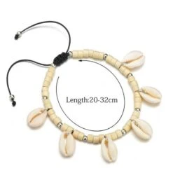Muschel Fusskette Playita -Herz Schmuck Geschaft Fusskette Modeschmuck Fussgelenk Muschelkette Muschel Perlenkette Playita beige weiss 4 465784