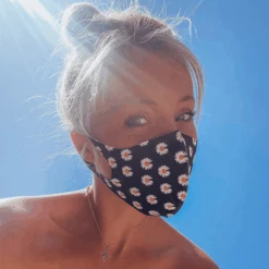 Gesichtsmaske Daisy -Herz Schmuck Geschaft Gesichtsmaske Hygienemaske Fashion Style Maske Damen Blumen Daisy 1 515683