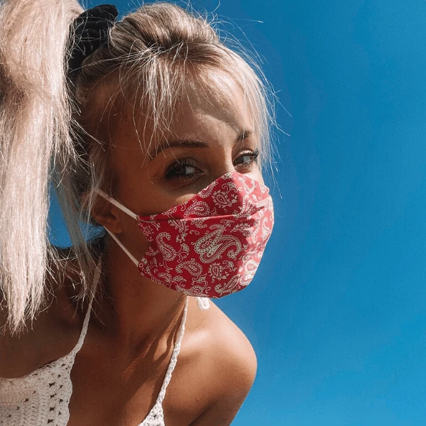 Gesichtsmaske Bandana Rot 4 Gesichtsmaske Bandana Rot – Bild 2