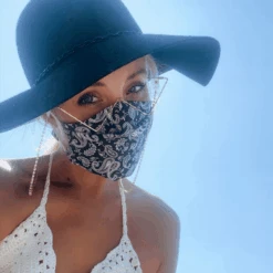 Gesichtsmaske Bandana Schwarz -Herz Schmuck Geschaft Gesichtsmaske Stoffmaske Hygienemaske Covid19 Baumwolle Herren Damen Bandana schwarz 2 947308