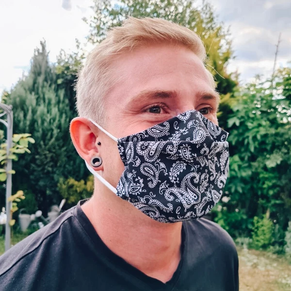 Gesichtsmaske Bandana Schwarz – Bild 5
