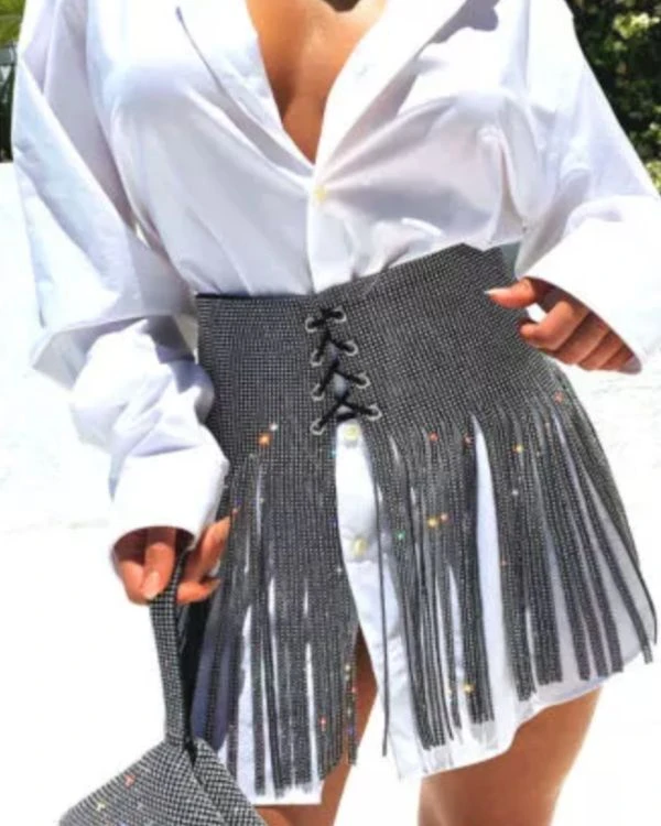 High-Waisted Glitzer Rock Shiny 4 High-Waisted Glitzer Rock Shiny – Bild 2