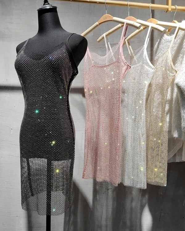 Glitzer Mesh Netzkleid Aurora