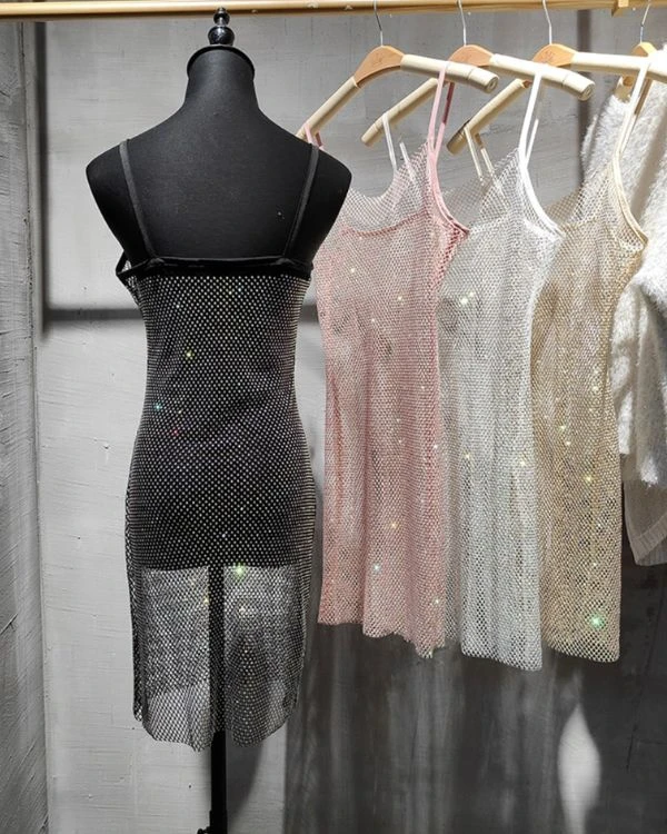 Glitzer Mesh Netzkleid Aurora – Bild 4