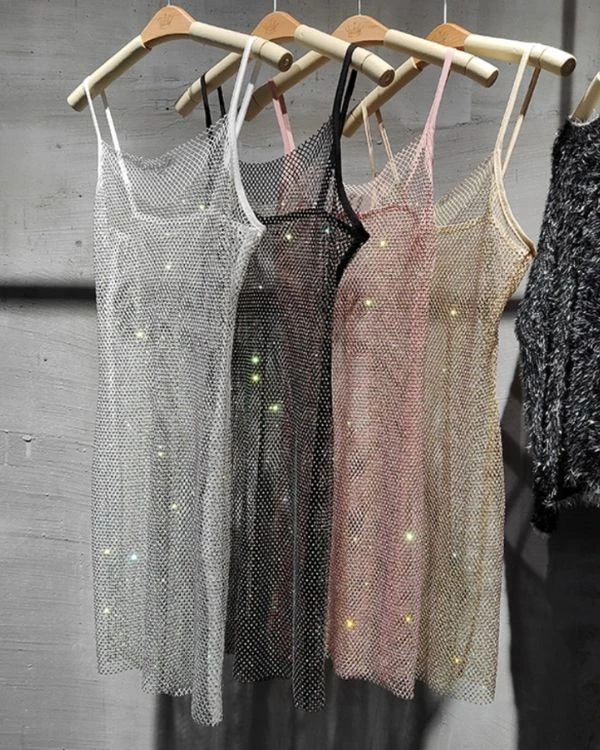 Glitzer Mesh Netzkleid Aurora – Bild 5
