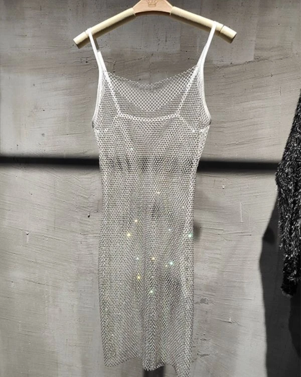 Glitzer Mesh Netzkleid Aurora – Bild 3