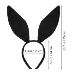 Hasenohren Haarreifen Bunny -Herz Schmuck Geschaft Haarreifen Hasenohren Ohren Haarreifen Reifen Bunny schwarz 2