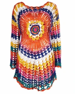 Häkelkleid Shirt Benirras -Herz Schmuck Geschaft Haekelkleid Kleid Damen Bohemian Hippiestyle Crochet Benirras farbig 1 451183