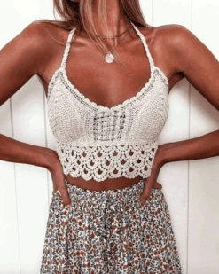 Häkeltop Cannes -Herz Schmuck Geschaft Haekeltop Crochet Top Croptop Bohemian Fashion Cannes weiss 2 710490