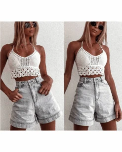 Häkeltop Cannes -Herz Schmuck Geschaft Haekeltop Crochet Top Croptop Bohemian Fashion Cannes weiss 4 200508
