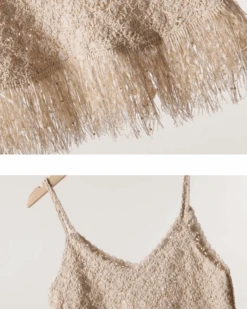 Häkeltop Salada -Herz Schmuck Geschaft Haekeltop Crocket Top Croptop fransen beige Salada 3 675953