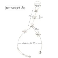 Handketten Armband Gracy -Herz Schmuck Geschaft Handkette Armkette Armband Ring Handschmuck Handgelenk Modeschmuck Schmuck Damen silber Gracy 1 790137