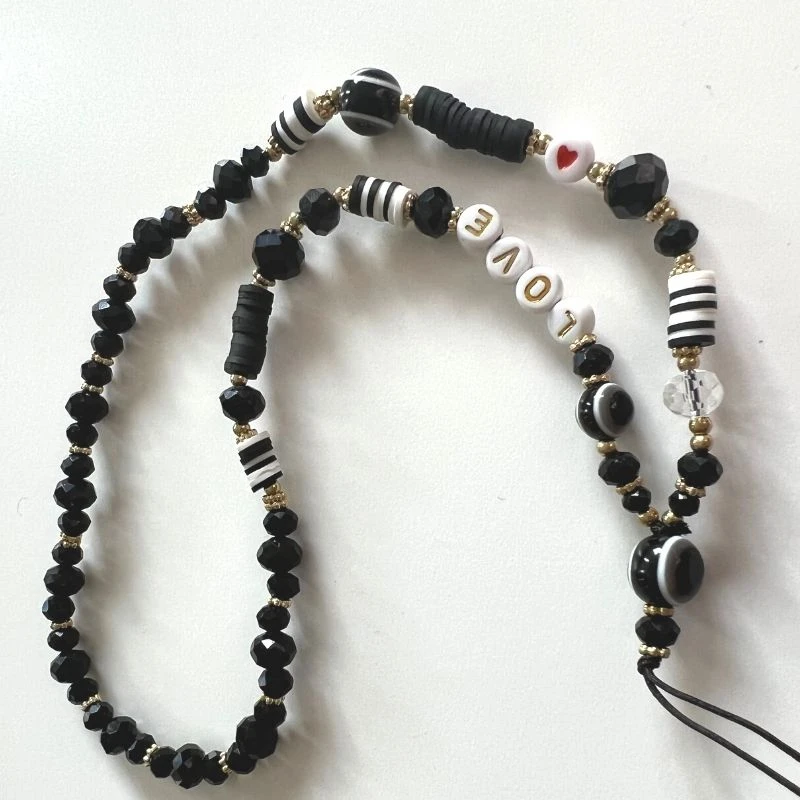 Schwarze Handykette Dark Love 3 Schwarze Handykette Dark Love