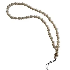 Weisse Perlen Handykette Gracy -Herz Schmuck Geschaft Handyketten perlenketten perlen steinperlen weiss smartphone accessoires handyhuelle handycase handykette Gracy weiss transparent 4 162799