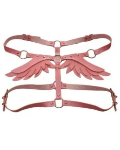 Harness Körpergürtel Angel -Herz Schmuck Geschaft Harness Koerperguertel Fetisch Rave Festival Kunstleder Fluegel Angel rosa 1