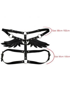 Harness Körpergürtel Angel -Herz Schmuck Geschaft Harness Koerperguertel Fetisch Rave Festival Kunstleder Fluegel Angel schwarz 5