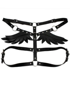 Harness Körpergürtel Angel -Herz Schmuck Geschaft Harness Koerperguertel Fetisch Rave Festival Kunstleder Fluegel Angel schwarz 6