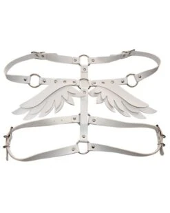 Harness Körpergürtel Angel -Herz Schmuck Geschaft Harness Koerperguertel Fetisch Rave Festival Kunstleder Fluegel Angel weiss 1