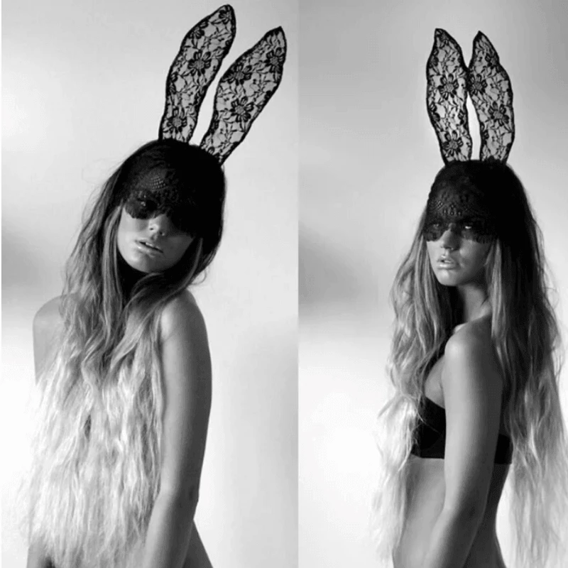 Hasenohren Maske Lace Flowers – Bild 2