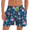 Männer Badeshorts Tropical -Herz Schmuck Geschaft Herren Badehosen Badeshorts Bademode Mann Badehose Blau Farbig Blumen Hawaii Tropical 1 442385