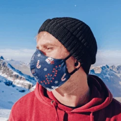 Herren Seiden-Stoffmaske Darkblue Winter X-Mas -Herz Schmuck Geschaft Herren Seiden Stoffmaske Maske Mundschutz Maenner Corona Schweiz Seide Baumwolle Weihnachten dunkelblau Darkblue Winter X Mas rem 4 139104