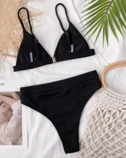 High-Waist Bikini Emma 13 High-Waist Bikini Emma -Herz Schmuck Geschaft High Waist Bikini Bademode hochgeschnitten Triangel Badehose Pastell Farben Schweiz JustStyle Emma schwarz 2 602503