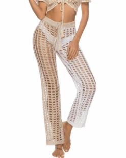 Häkelhose Nassau -Herz Schmuck Geschaft Hosen Crochet Knitted haekelhosen Sommerhosen Beachstyle zweifarbig beige white Nassau Detail 2 212212