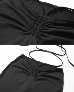 Elastische Hose Alissa -Herz Schmuck Geschaft Hosen Damen zum binden schnuerren street fashion Elastische Pants schwarz Alissa 3 836250