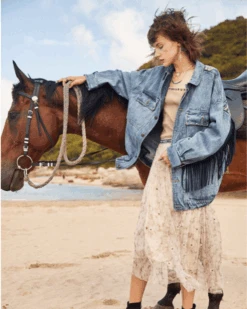 Jeansjacke Gipsy -Herz Schmuck Geschaft Jeansjacke Denim Jeans Bohemian Hippie Fransen Stickerei Gipsy dunkelblau 5 818874