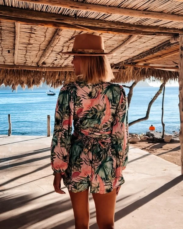 Kurzer Jumpsuit Tropical Watermelon – Bild 5