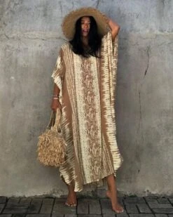 Kaftan Tunika Koh Lanta 19 Kaftan Tunika Koh Lanta -Herz Schmuck Geschaft Kaftan Tunika Kimono Cover Up Kleid Boho Bohemian Damen Fashion JustStyle Ethno Hippie Gipsy Baumwolle Sommer Koh Lanta beige 2 283677