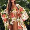 Badeanzug Vintage Hibiskus 2 Badeanzug Vintage Hibiskus -Herz Schmuck Geschaft Kimono Cardigan Bikini Cover Up Beachmode Strandmode Bademode Blumen Floral rot gruen weiss Vintage Hibiskus 2 748945