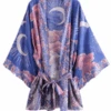 Japanese Kimono Purple Moon -Herz Schmuck Geschaft Kimono Cardigan Japanese Style Fashion kurzer Kimono lila violett Aesthetic Boho Mond Wolken Blumen Purple Moon 2