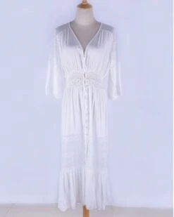 Kimono Coco -Herz Schmuck Geschaft Kimono Cardigan Sommerkleider Damen langer Kimono Boho Hippie ibiza weiss Spitzen Coco 2