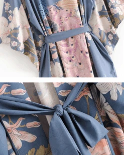 Kimono Pavo Flowers -Herz Schmuck Geschaft Kimono Cardigan Tunika Bohemian Damen Sommer tuerkis petrol Pavo Flowers 11 780858