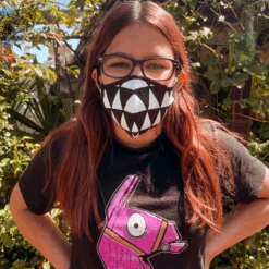 Gesichtsmaske Alexis -Herz Schmuck Geschaft Kindermaske Kinder Gesichtsmaske verstellbar einstellbare Gummibaender Formmaske Korbmaske Blau alexis 1 664432