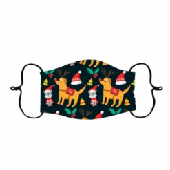 Kindermaske Ho Ho Ho -Herz Schmuck Geschaft Kindermaske Stoffmaske Maske fuer Kinder Weihnachtsmaske Renntier Hohoho schwarz 1 935641