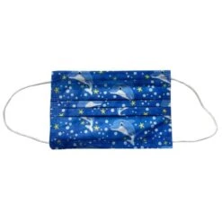 Kinder Mundschutz Einwegmaske Delfine -Herz Schmuck Geschaft Kindermasken Einewegmaske Hygienemasken Kinder Mundschutz Schutzmaske Schweiz JustStyle Farbige Masken blau delfine 2 113196