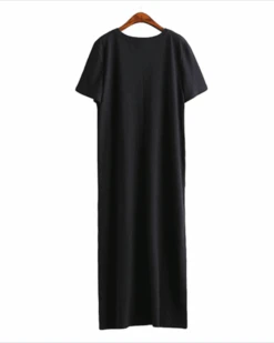 T-Shirt Kleid Copenhagen -Herz Schmuck Geschaft Kleid Damen Lang Schlitz Seite Shirt Style Baumwolle schwarzes langes Kleid T Shirt Kleid Copenhagen 2 193306