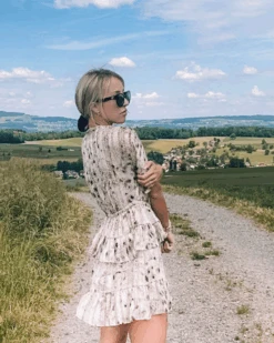 Skaterkleid Jayne -Herz Schmuck Geschaft Kleid Damen Minikleid Bohemian Sommer Animalprint Schlangen Muster Rueschen Jayne beige Cindy 5 454126