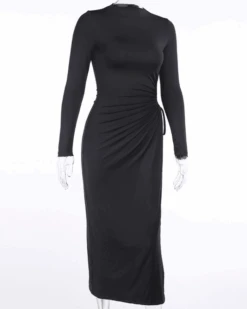 Damen Kleid Maravilla -Herz Schmuck Geschaft Kleid Lang Damen Damenkleider Elegant Sensual Party Dinner Dress Seitlicher Schlitz Maravilla schwarz 4 364669