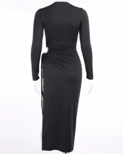 Damen Kleid Maravilla -Herz Schmuck Geschaft Kleid Lang Damen Damenkleider Elegant Sensual Party Dinner Dress Seitlicher Schlitz Maravilla schwarz 5 220112