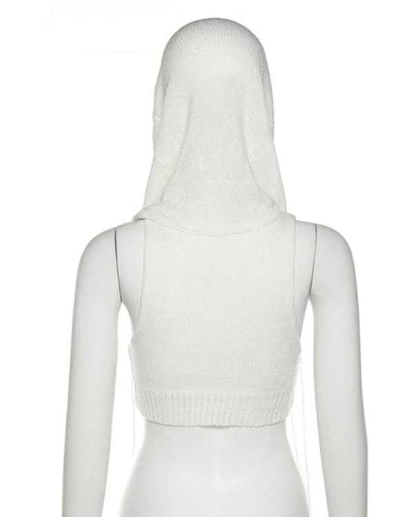 Kapuzen Strick Crop Top Margo – Bild 7