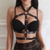 Körpergürtel Bondage Amelya -Herz Schmuck Geschaft Koerperguertel Harness Fetisch Kunstleder Festival Schmuck Accessoires schwarz Amelya 1 930611