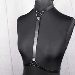 Körpergürtel Harness Paula -Herz Schmuck Geschaft Koerperguertel Harness Fetisch Kunstleder Festival Schmuck Accessoires schwarz Paula 3 690786