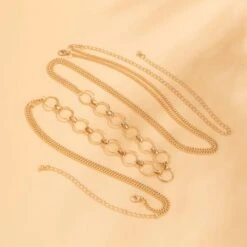 Bauchkette Hera Ring -Herz Schmuck Geschaft Koerperschmuck Bauchkette Bellychain Bodychain Kette Kreise Ringe Schmuck Damen Hera Ring gold 3