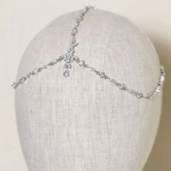 Kopfschmuck Glitter Rose -Herz Schmuck Geschaft Kopfschmuck Haarschmuck Kopf Kristall Strasssteine Ketten Steine Modeschmuck Hochzeitsschmuck Kopf Glitter Rose silber 3