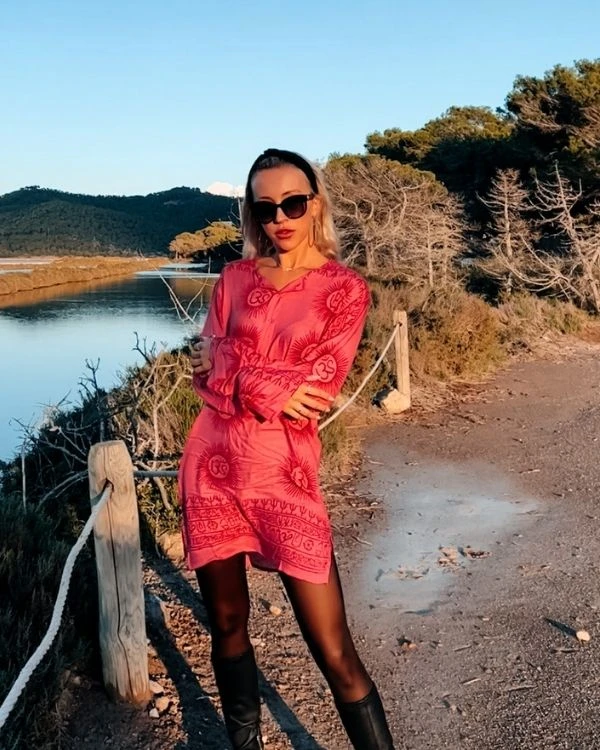 Kurta Shirt Pink Om – Bild 2