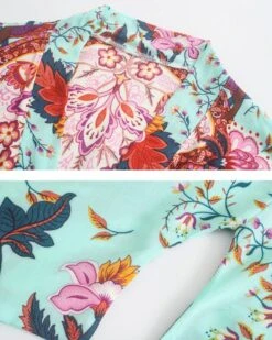 Kimono Flower Sari -Herz Schmuck Geschaft Kurzer Kimono Cardigan Cape Damen Sommer Boho Hippie Fashion Blumen Muster Flower Sari farbig 2